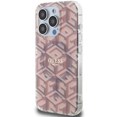 Guess IML GCube MagSafe case for iPhone 15 Pro Max - pink