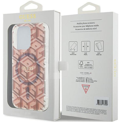 Guess IML GCube MagSafe case for iPhone 15 Pro Max - pink