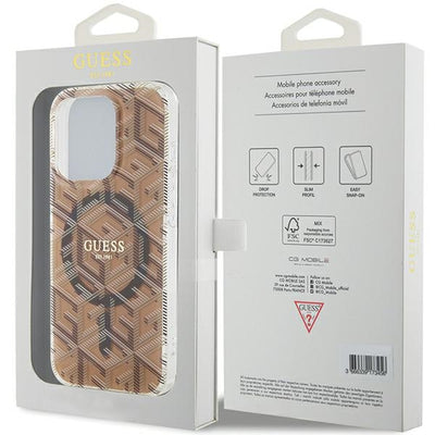 Guess IML GCube MagSafe case for iPhone 15 Pro Max - brown