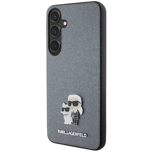 Karl Lagerfeld KLHCS24MPSAKCMPG S24+ S926 hardcase gray/gray Saffiano Karl &amp; Choupette Metal Pin