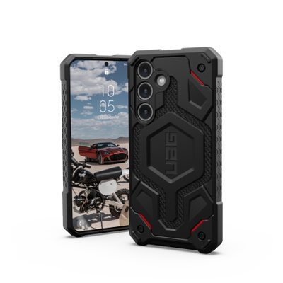 UAG Monarch Pro case for Samsung Galaxy S24 with magnetic module - black kevlar