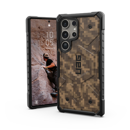 UAG Pathfinder Magnet SE case for Samsung Galaxy S24 Ultra with magnetic module - brown camouflage
