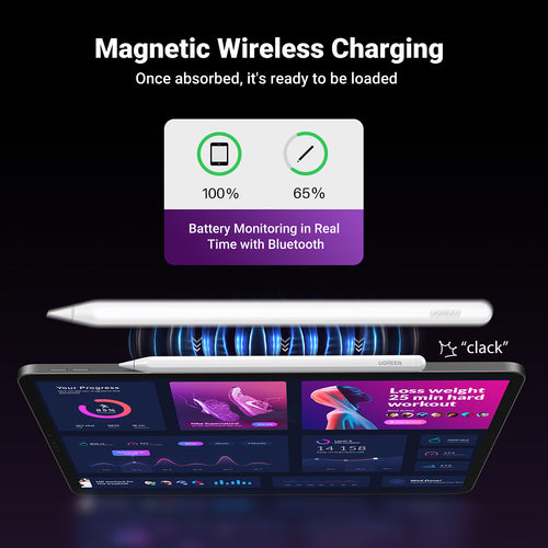 Ugreen LP653 stylus with wireless charging for iPad tablets - white