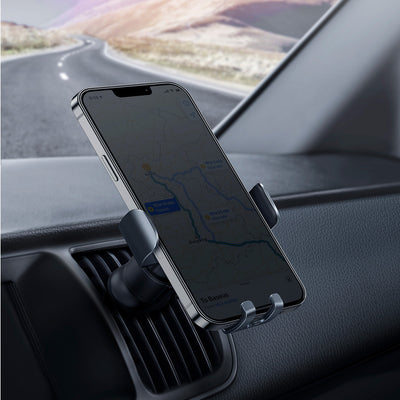 [RETURNED ITEM] Baseus Metal Age II gravitational car phone holder for ventilation grille dark gray (SUJS000013)