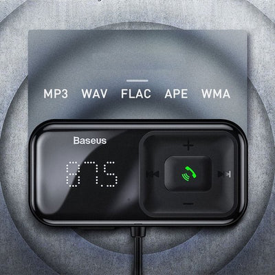 [RETURNED ITEM] Wireless Bluetooth FM transmitter with charger Baseus S-16 (Overseas edition) - black