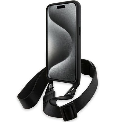 BMW M Edition Carbon Stripe &amp; Strap case for iPhone 15 Pro - black