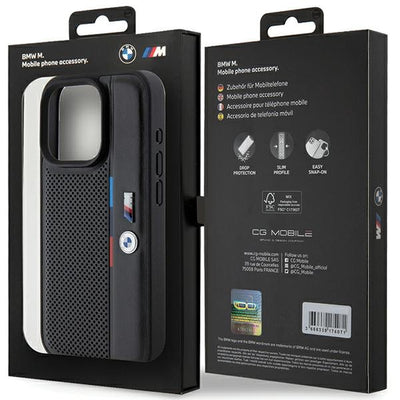 BMW Perforated Tricolor Line case for iPhone 15 Pro - black