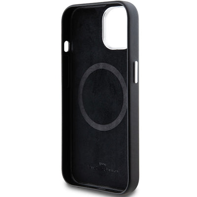 BMW Signature Wrapped Metal MagSafe Case for iPhone 14/15/13 - Black