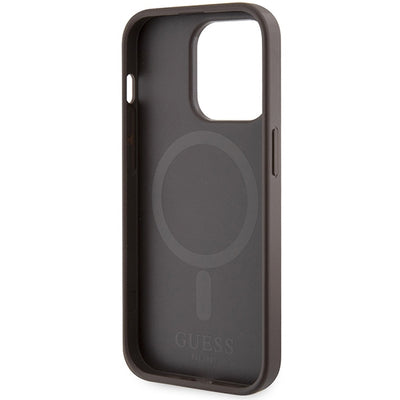 Guess 4G Printed Stripes MagSafe case for iPhone 15 Pro - brown
