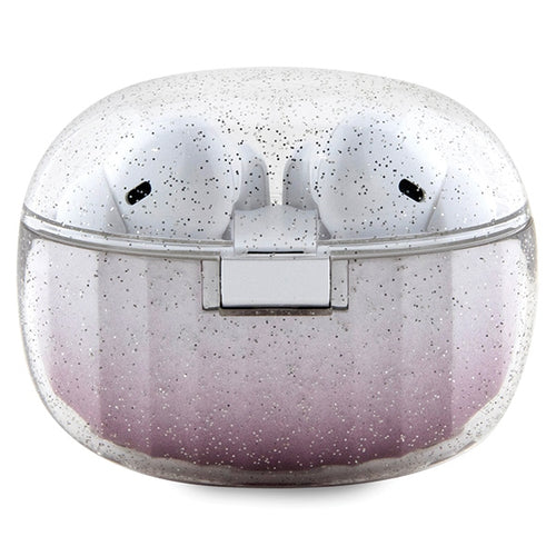 Guess Glitter Gradient TWS Bluetooth headphones + docking station - pink