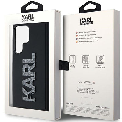 Karl Lagerfeld 3D Rubber Glitter Logo case for Samsung Galaxy S23 Ultra - black