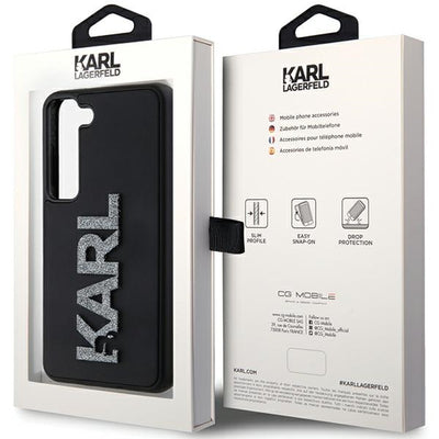 Karl Lagerfeld 3D Rubber Glitter Logo case for Samsung Galaxy S23 - black