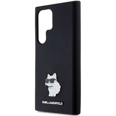 Karl Lagerfeld Silicone Choupette Metal Pin case for Samsung Galaxy S23 Ultra - black