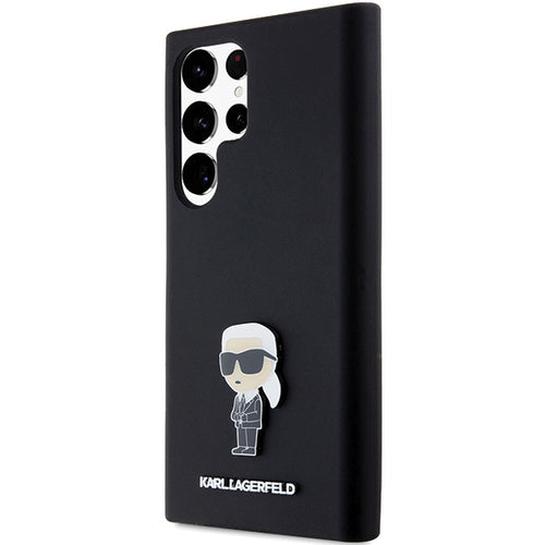 Karl Lagerfeld Silicone Ikonik Metal Pin case for Samsung Galaxy S23 Ultra - black