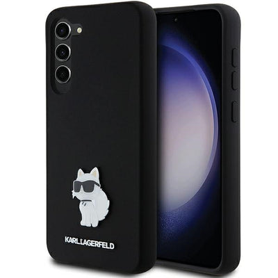Karl Lagerfeld Silicone Choupette Metal Pin case for Samsung Galaxy S23+ - black