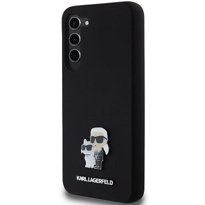 Karl Lagerfeld Silicone Karl&amp;Choupette Metal Pin case for Samsung Galaxy S23+ - black
