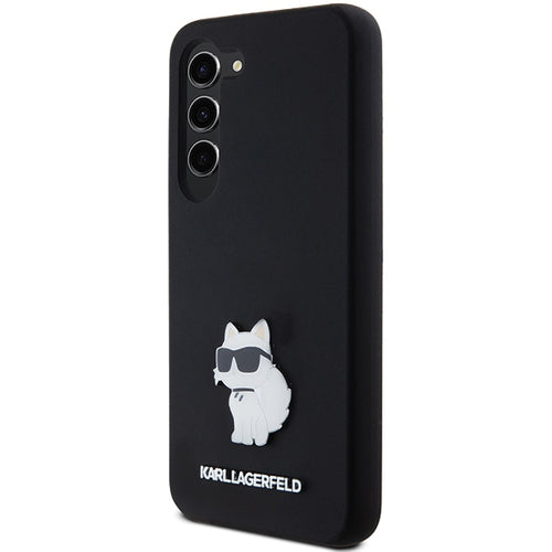 Karl Lagerfeld Silicone Choupette Metal Pin case for Samsung Galaxy S23 - black