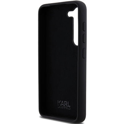 Karl Lagerfeld Silicone Choupette Metal Pin case for Samsung Galaxy S23 - black