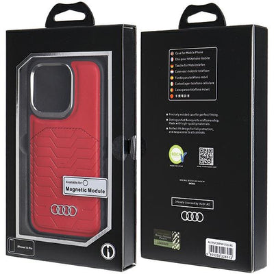 Audi Synthetic Leather case with MagSafe for iPhone 14 Pro - red