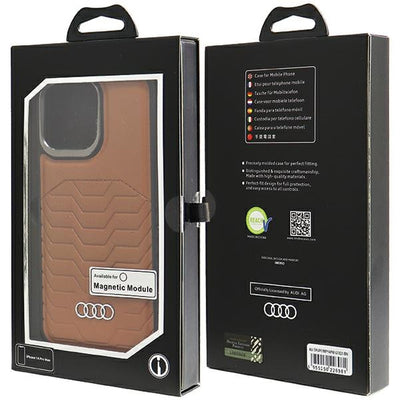 Audi Synthetic Leather case with MagSafe for iPhone 14 Pro Max - brown