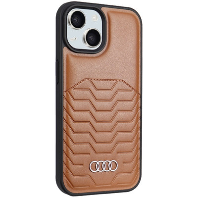 Audi Synthetic Leather case with MagSafe for iPhone 15 / 14 / 13 - brown