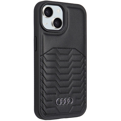Audi Synthetic Leather Case with MagSafe for iPhone 15 Plus / 14 Plus - Black