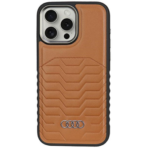 Audi Synthetic Leather case with MagSafe for iPhone 15 Pro - brown
