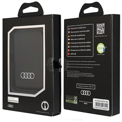 Audi Synthetic Leather magnetic wallet compatible with MagSafe - black