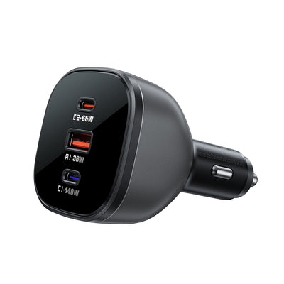 Acefast B14 car charger 165W 2x USB-C 1x USB-A - black