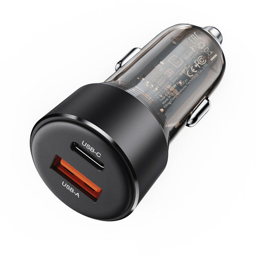 Acefast B12 car charger 60W USB-A / USB-C - black