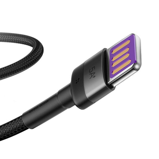 Baseus Cafule USB-C Cable Huawei SuperCharge, QC 3.0, 5A 1m (Black+Gray) - Product Image 2