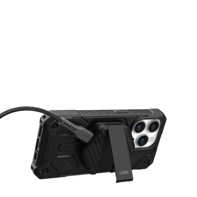 UAG Wireless Charger 15W wireless charger with stand, compatible with MagSafe - black carbon