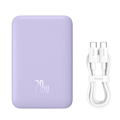 Baseus Magnetic Mini Inductive Powerbank 10000mAh 20W - Purple + USB-C - USB-C Cable