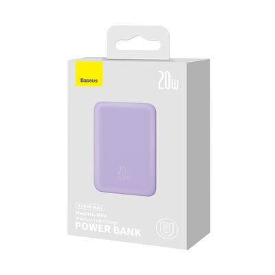 Baseus Magnetic Mini Inductive Powerbank 10000mAh 20W - Purple + USB-C - USB-C Cable