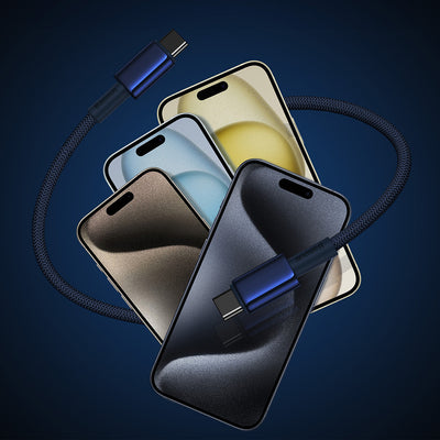 Baseus Tungsten Gold USB-C / USB-C 100W Cable 1m - Navy Blue