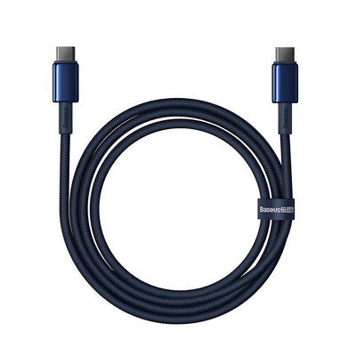 Baseus Tungsten Gold USB-C / USB-C 100W Cable 2m - Navy Blue