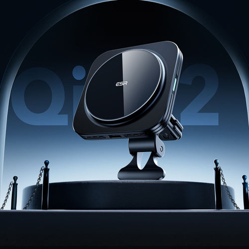 ESR Halolock Magnetic QI2 Car Holder with MagSafe 15W Inductive Charger for Air Vent - Black