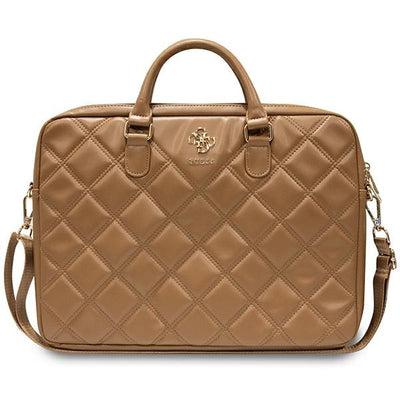 Guess Quilted 4G bag for a 16" laptop - brown