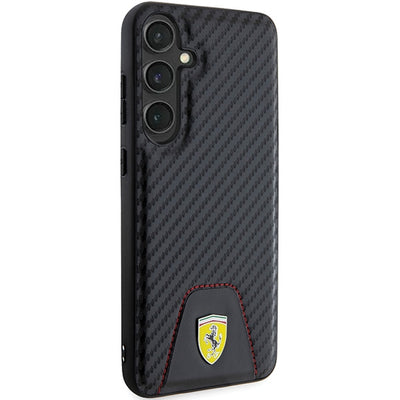 Ferrari Carbon Stitched Bottom case for Samsung Galaxy S24+ - black