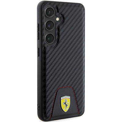 Ferrari Carbon Stitched Bottom case for Samsung Galaxy S24 - black