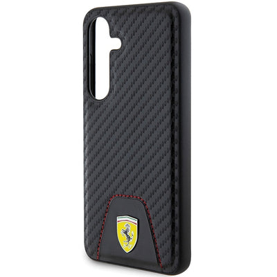 Ferrari Carbon Stitched Bottom case for Samsung Galaxy S24 - black
