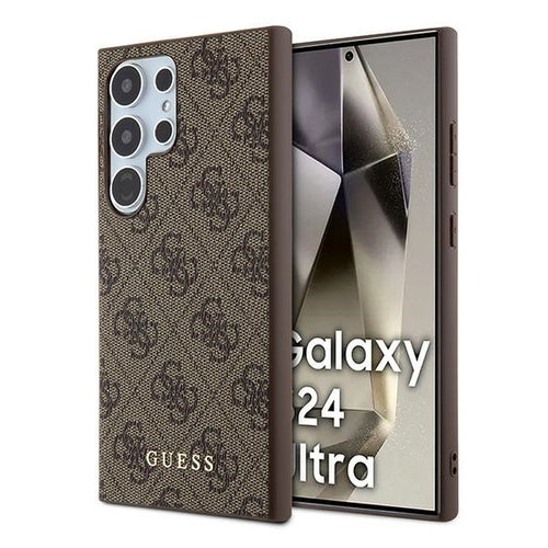 Guess 4G Metal Gold Logo case for Samsung Galaxy S24 Ultra - brown