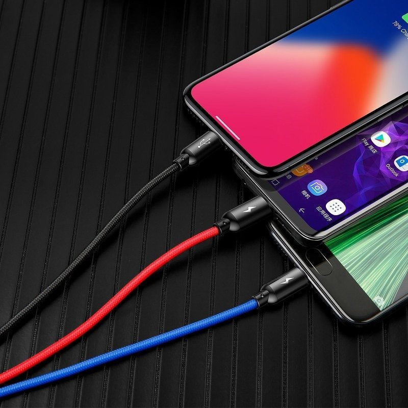 Baseus 3in1 Cable USB-C / Lightning / Micro 3,5A 0,3m (Black) - Product Image 12