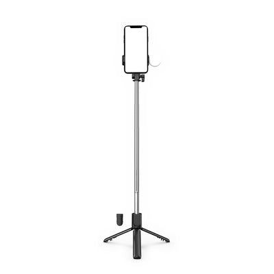 Selfie stick WR1YXS telescopic tripod 0.71m with round lamp - black — Hurtel