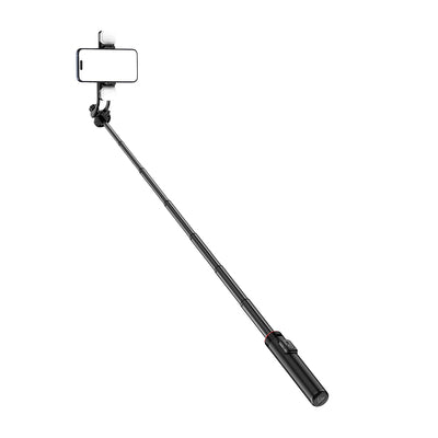 Selfie stick WC12YDS 1.3m aluminum alloy telescopic tripod with dual lamp and phone holder - black — Hurtel