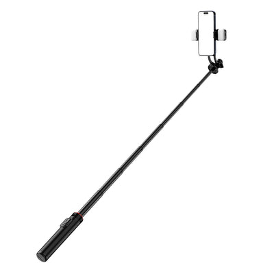 Selfie stick WC12YDS 1.3m aluminum alloy telescopic tripod with dual lamp and phone holder - black — Hurtel