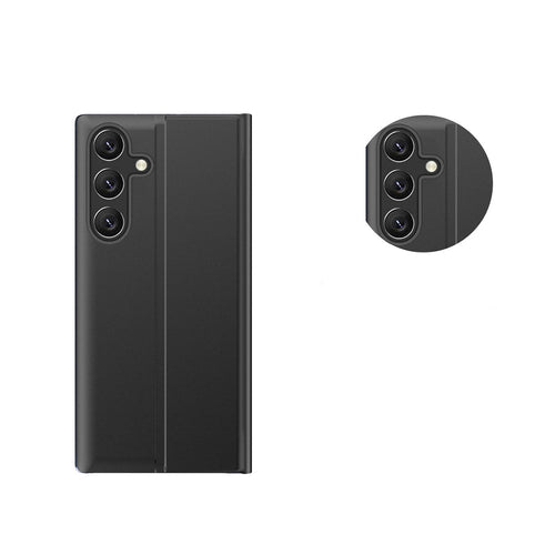 New Sleep View Case with flap and stand for Samsung Galaxy A35 - black — Hurtel