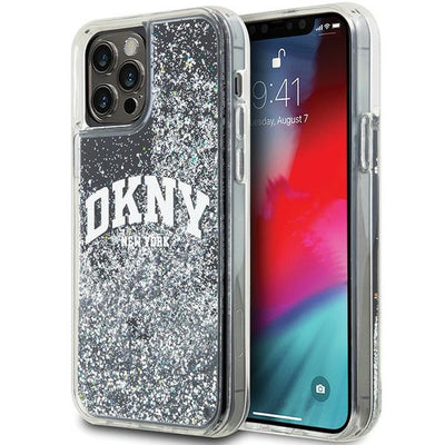 DKNY Liquid Glitter Big Logo iPhone 12 Pro/12 Case - Black
