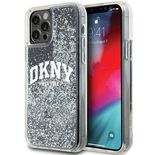DKNY Liquid Glitter Big Logo iPhone 12 Pro/12 Case - Black