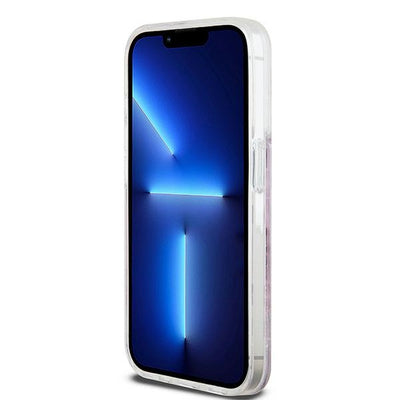 Etui DKNY Liquid Glitter Multilogo na iPhone 15 Pro - różowe